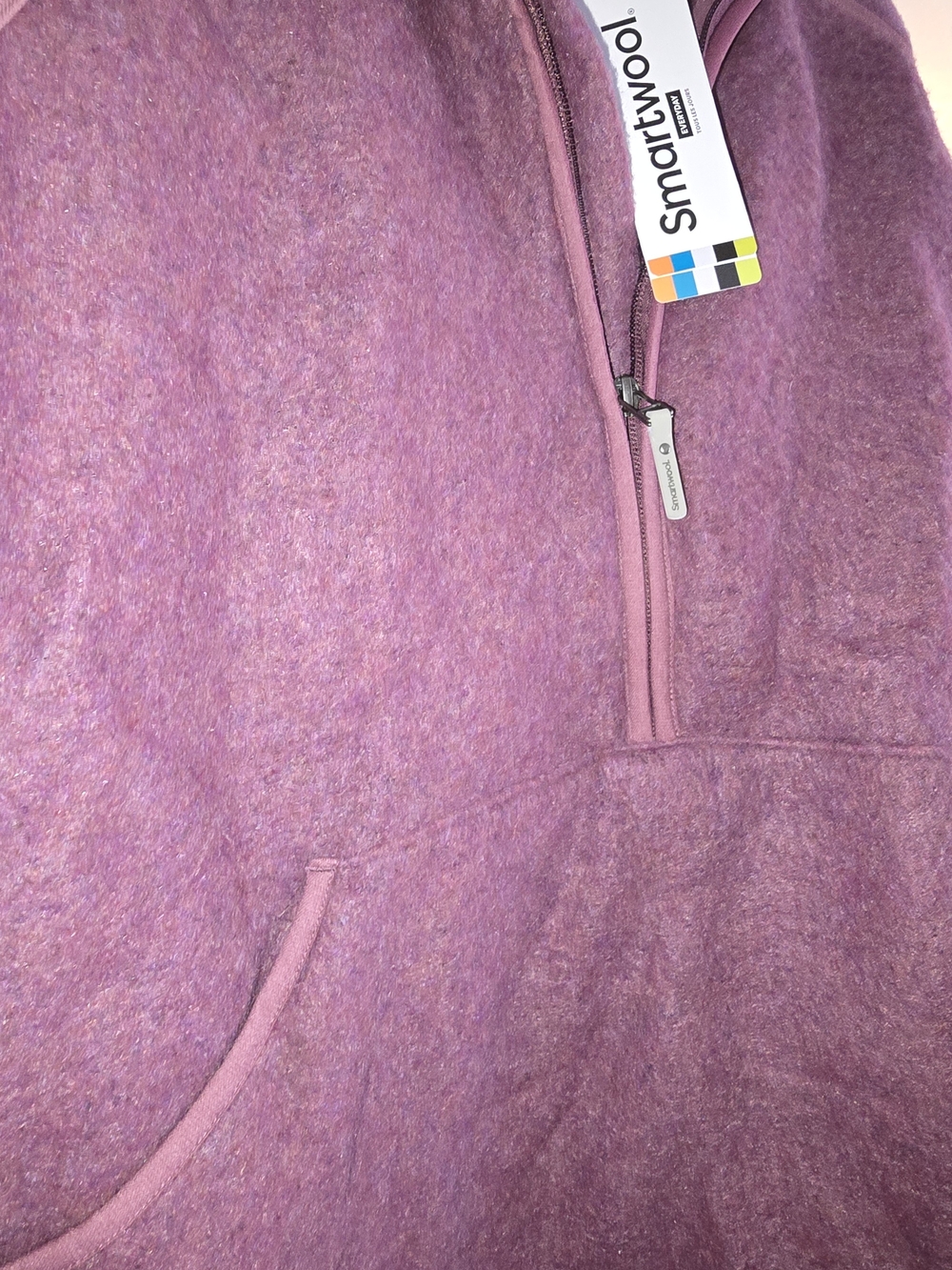 Womens M Smartwool Purple Hooded Half-Zip Fleece Pullover - Picture 5 of 5